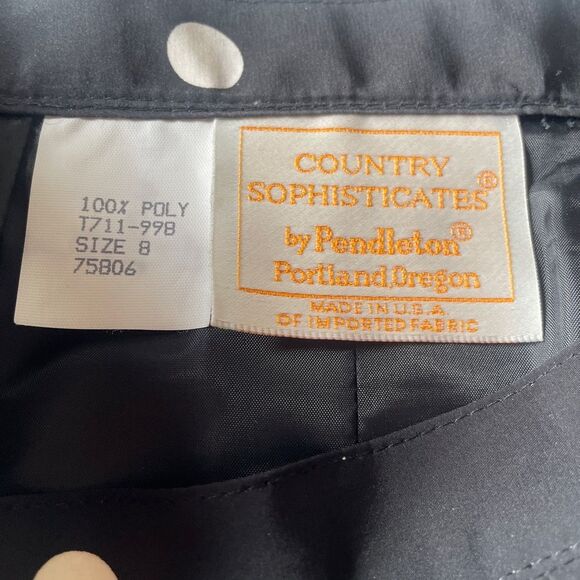 Rare Vintage Pendleton Black and White Polka Dot A-Line Pleated Skirt Small - Picture 6 of 11